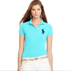 NEW Polo Ralph Lauren Womens Polo Shirt! Big Pony & Crest Number